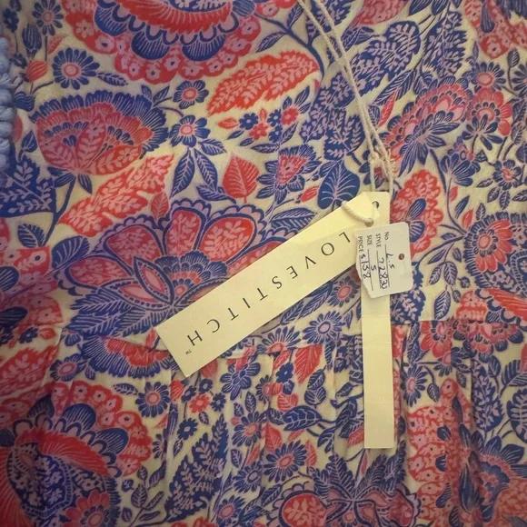 Lovestitch Pink and Blue Smocked Midi Sundress - Picture 4 of 4